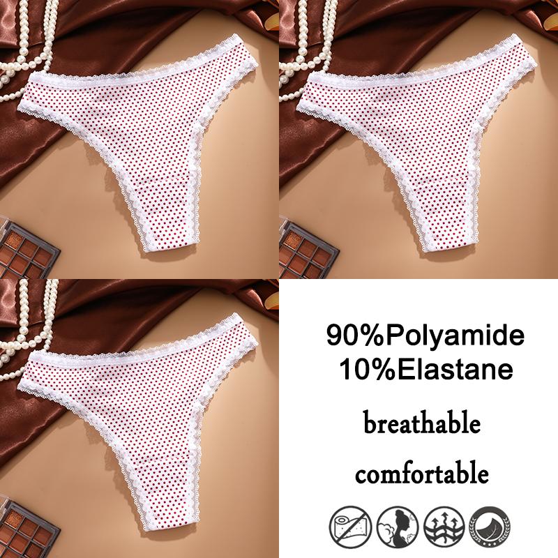 FINETOO 3Pcs Lace Panties Sexy G-String Women's Underwear T-Back Lingerie for Female Panties Underpants Briefs Thong Intimates