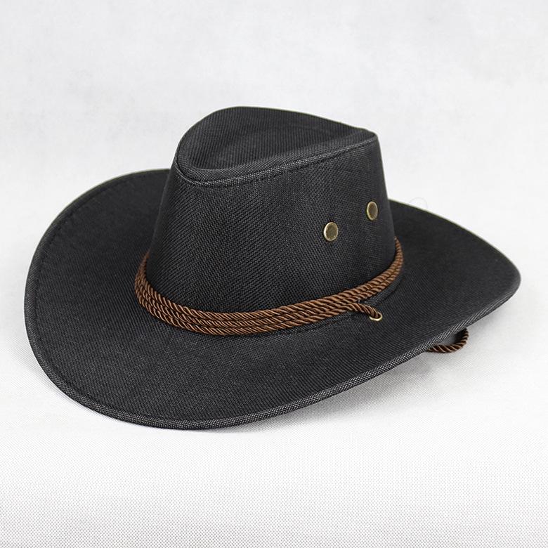 Men's Imitation Suede Western Cowboy Hat for Outdoor Camping & Hiking