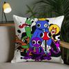 Cartoon-Spiel RRainbow Friends Kissenbezug Quadratisch Doppelseitiger Druck Sofakissenbezug Kissenbezug Schlafzimmer Nachttisch