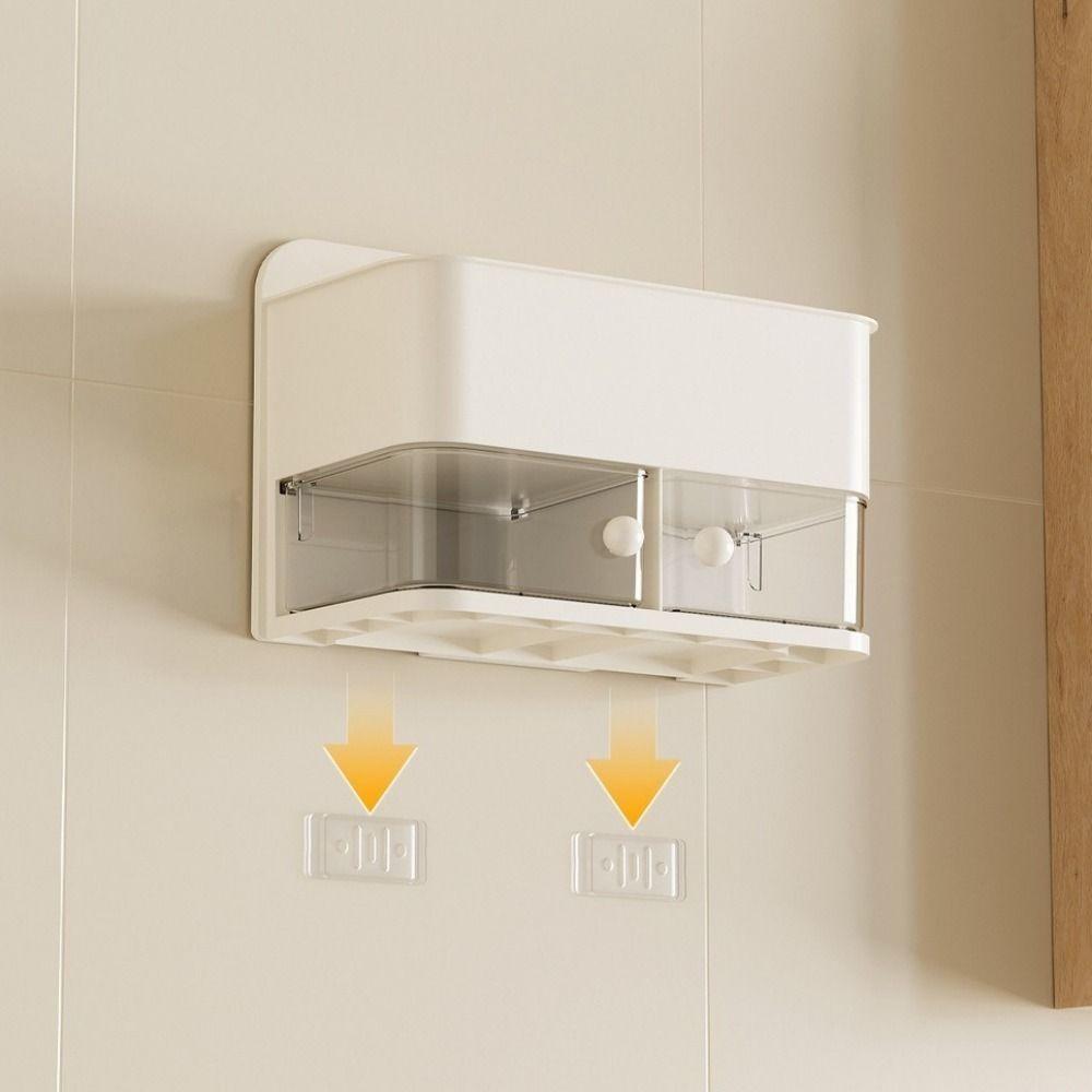 Large Capacity Rotatable Wall Mounted Storage Box Plastic Desktop Storage Box Bedroom
