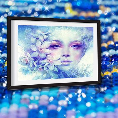 Embroidery Rhinestones Cross Stitch 5d Diamond Painting Cross Stitch Girl and Flower Home Decoration