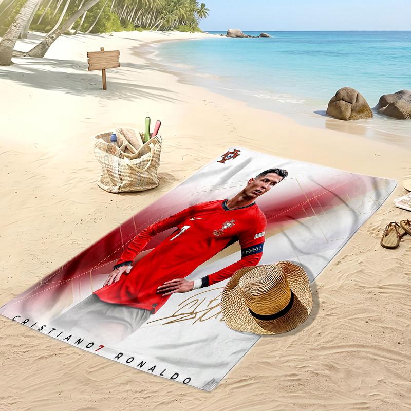 Cristiano Ronaldo Print Strandlaken Sneldrogend Super Absorberend Zacht Badlaken voor Zwemmen Strand Reizen Fan Souvenir Cadeau