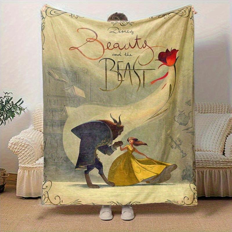 1pc, Disney's Beauty and the Beast: A Magical Home Décor Gift Cozy Blanket for Bedroom, Living Room, Travel, Camping, Car