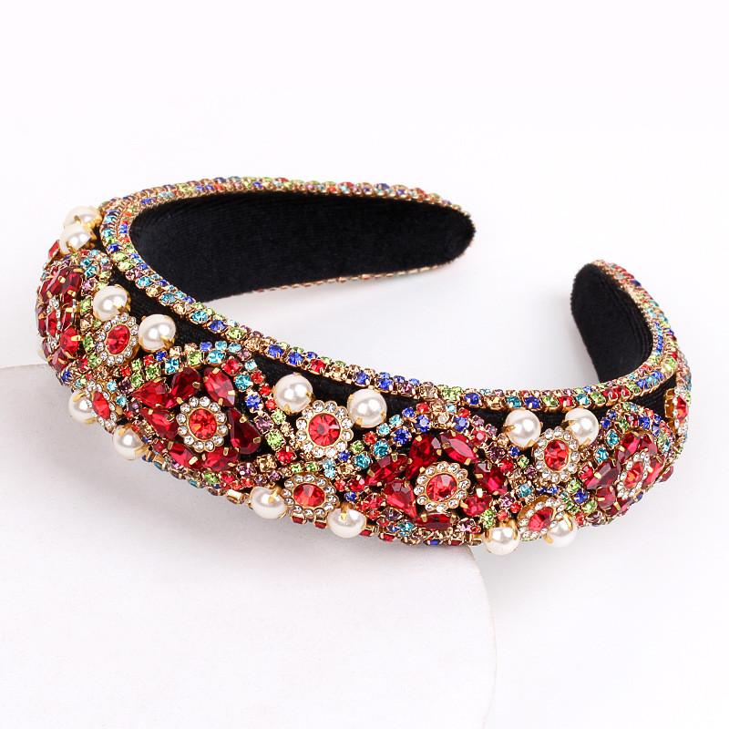Fascia Classica Barocca in Raso con Strass e Perle per Donna