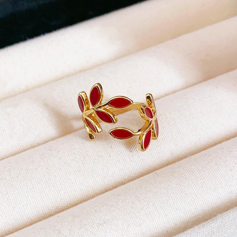 Gold Plated Zircon Cat's Eye Double Layer Retro Ring