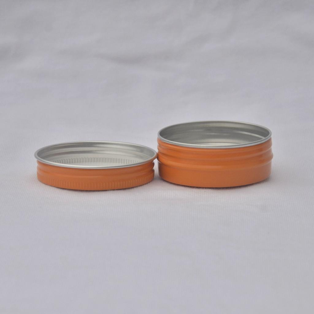 50 stücke 30g Aluminium Zinn Gläser 30 ml Orange Farbe Metall Behälter Kosmetische Gesicht Augen Creme Verpackung Leere können Lip Balm Kerze Glas