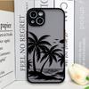 Black Coconut Palm Tree Printed Phone Case for IPhone 16 14 15 Pro Max 11 12 13 PRO MAX Mini 7 8 Plus X XS Shockproof Hard Cover