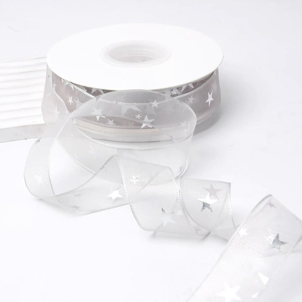2.5cm Star Silk Ribbon Polyester Floral Bouquet Ribbon Creative Gifts Packaging Material