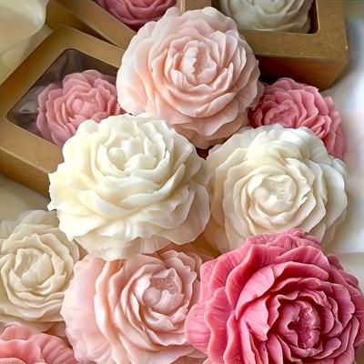 Silicone Rose Fleur 3 Cavités pour Savon DIY, Bougies & Arôme Moules à Savon en Silicone, Fournitures pour la Fabrication de Bougies, Design Floral, Facile à Nettoyer