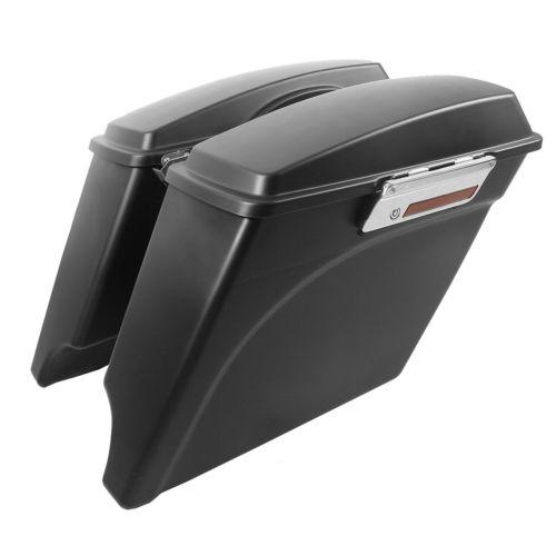 Motorcycle 5" Extended Stretched Hard Saddlebags For Harley Touring Road King Electra Glide Road Glides Street Glides 1993-2013
