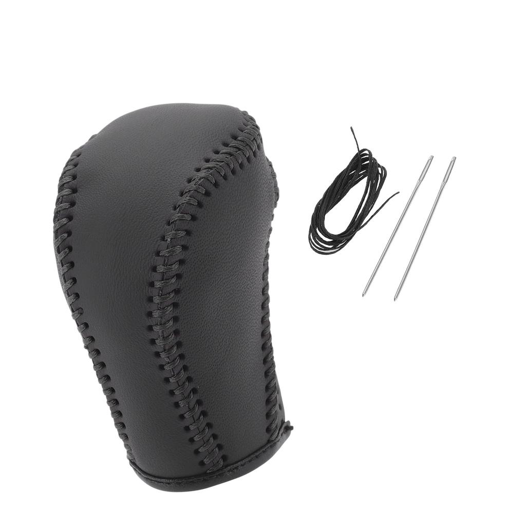 FUELHOOD Gear Shift Knob Cover for Mazda Black Faux Leather CX-5 13-14 (1pc) Non-Slip