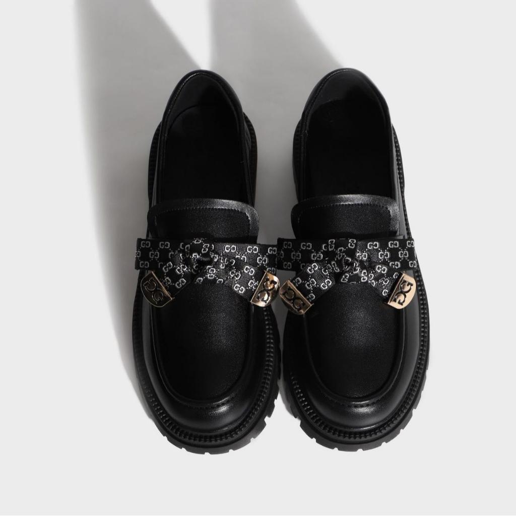 Spring and summer new fashion Huizhou women's shoes solid color loafers platform shoes women's comfortable thick heel British style small leather