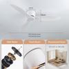 IRALAN Nordic Ceiling Fan Without Lights AC90-260V Quiet DC Motor 6 Speeds Timing Adjustable Low Floor Loft Living Room Fans