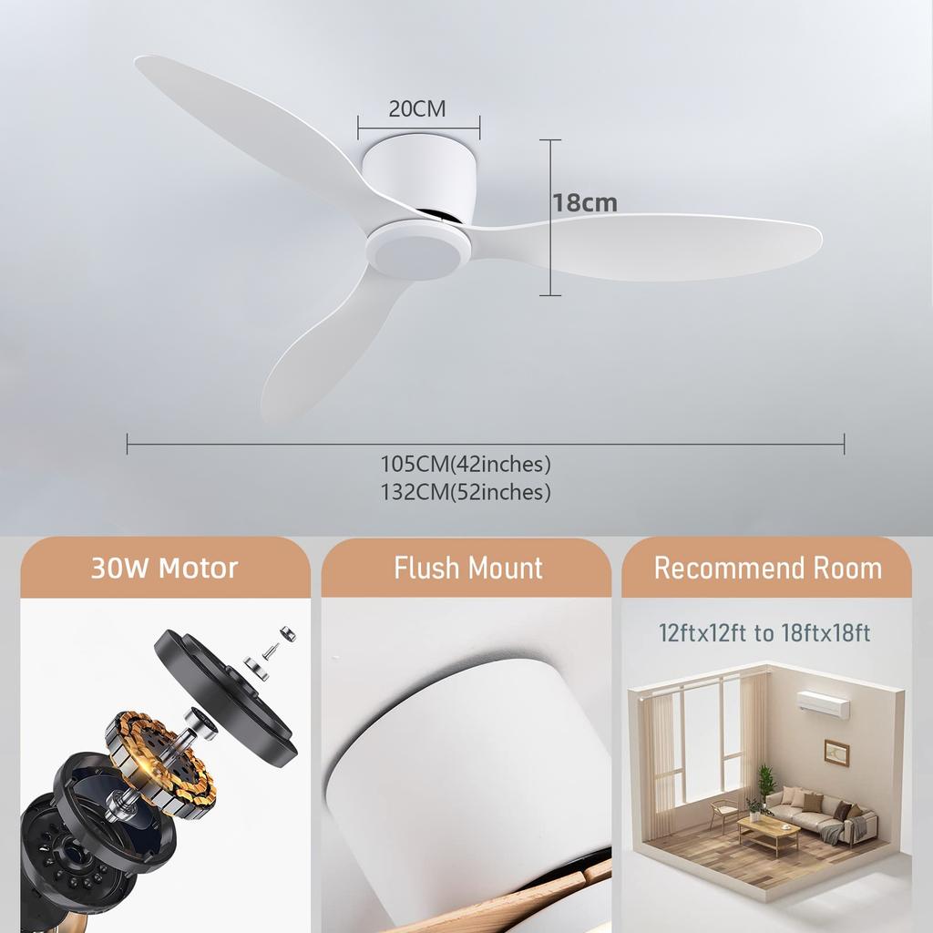 IRALAN Modern Ceiling Fan Electric Large Air Volume Home Silent Motor Decoration Home For RoomDecoration Living Room