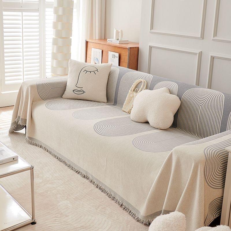 

Диван Пледи Вуличний Кемпінг Пікнік Великий Плед Дозвілля Відпочинок Пляжний Рушник Білий Дорожній Килимок Китиці Льон 90*180cm