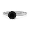 Black Spinel Minimalist Solitaire Ring - 925 Sterling SIlver
