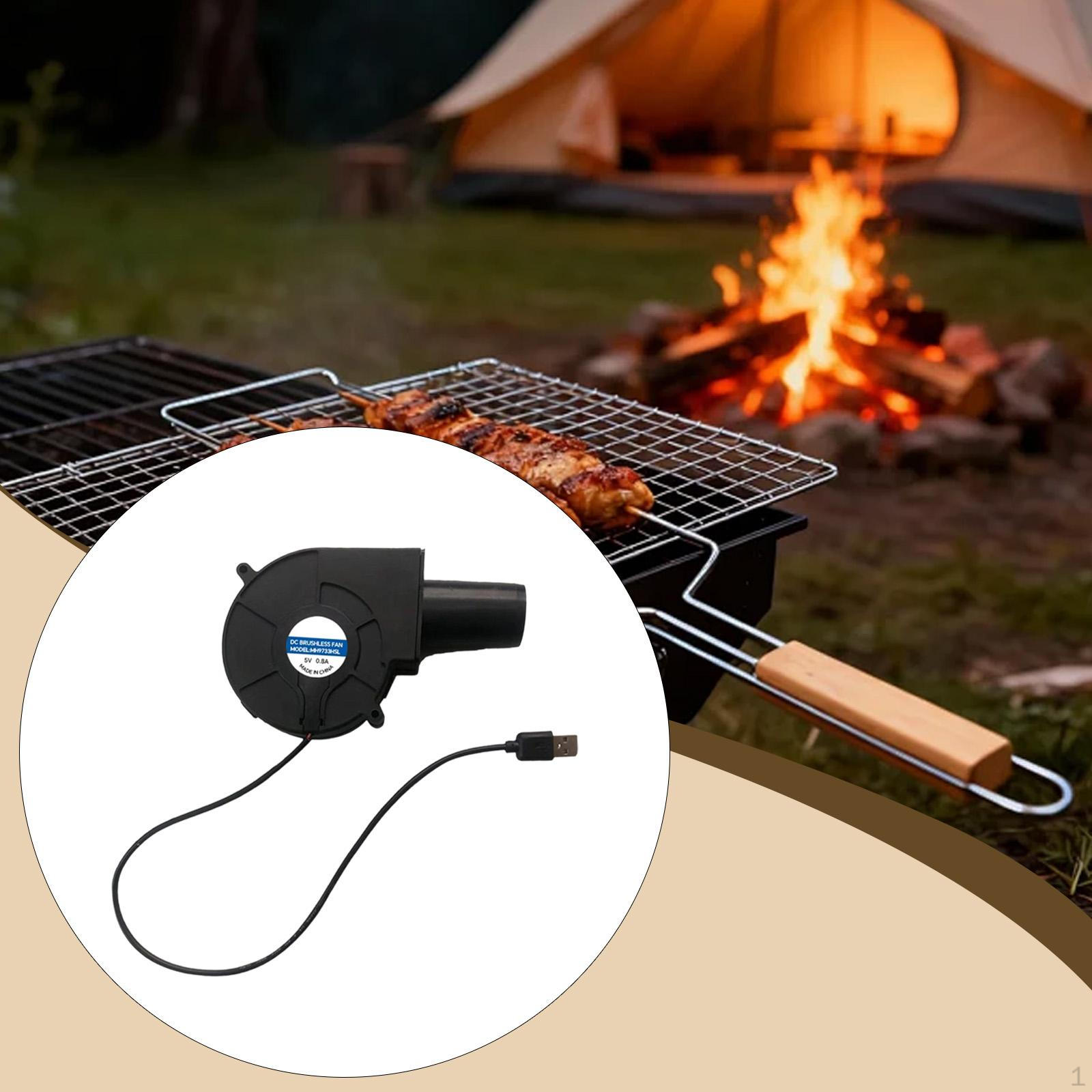 

USB Blower Fan Fire Compact Versatile High Strength BBQ Air Mover Portable for Grills Hiking