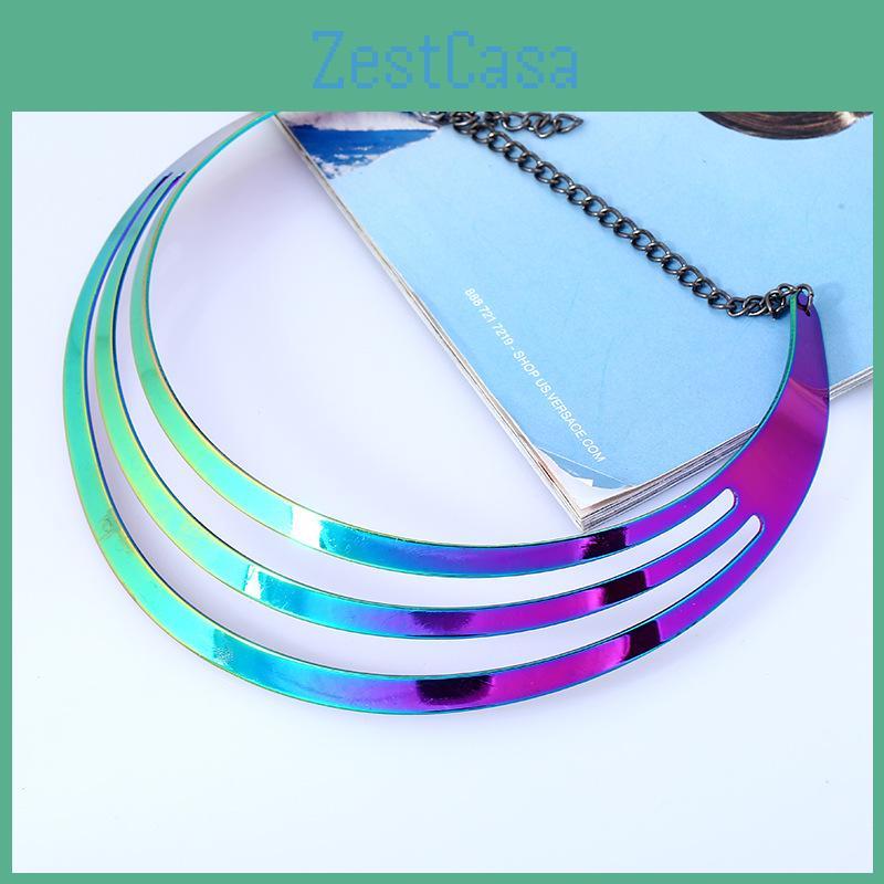 Multi Layer Metal Collar Necklace With Gradient Design For Fashion Statements