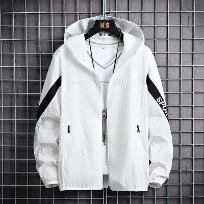 M-8XL Plus Size Men's Casual Thin Sunscreen Summer Hooded Loose Quick-drying Jacket