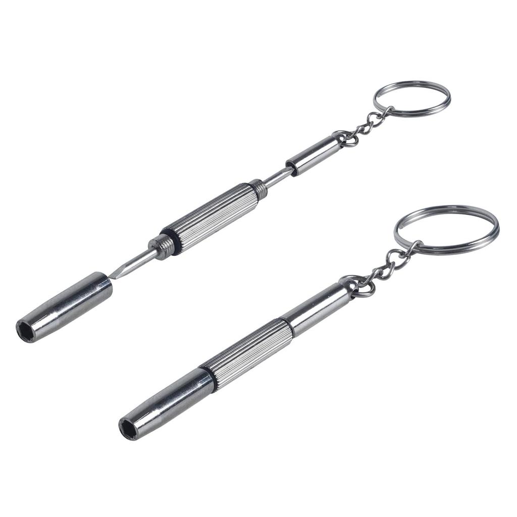 Precision Screwdriver for Lightweight and for and Maintaining Cell and with Keychain for Easy 3-in-1 Eyeglasses, Compact, Adjusting, Repairing,