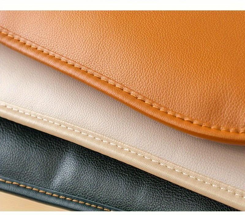 Faux Leather Thick Chair Cushions D-Shaped Cover And Ties Chair Pads for Indoor Dining Room And Kitchen Chairs