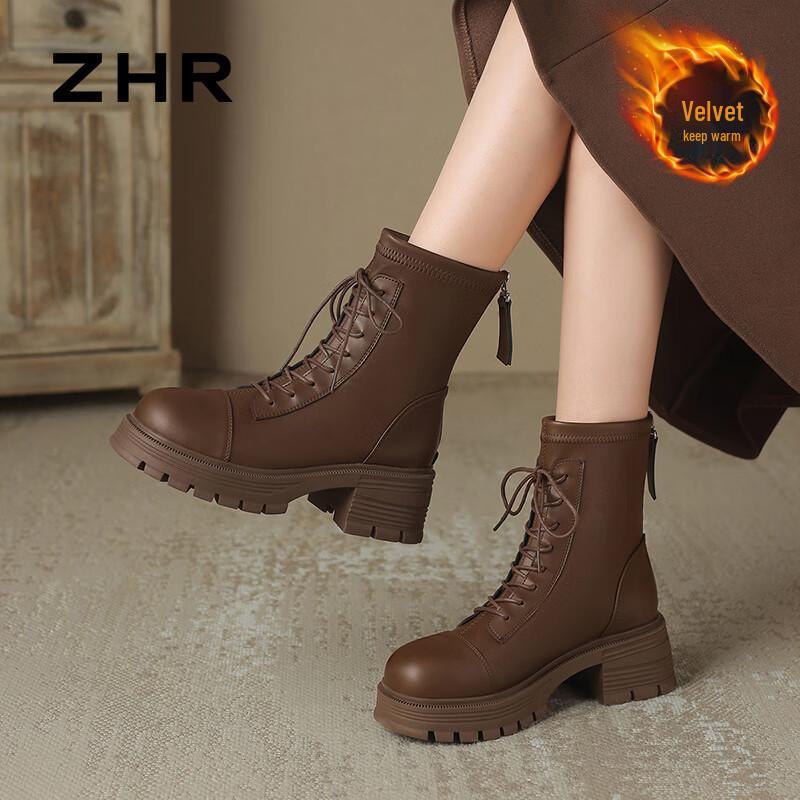 ZHR Women s Classic Platform Martin Boots 38