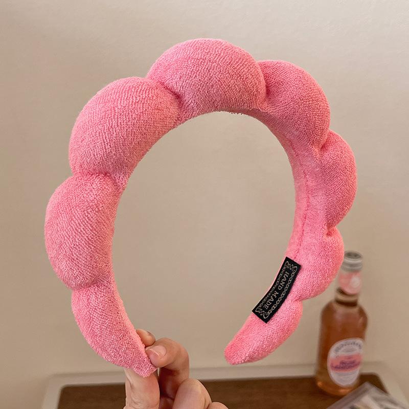 

Retro Puffy Hair Band Sponge Headbands for Women Velvet Cloth Padded Girls Makeup Hair bands Beauty Fashion Hairband Accessories красный