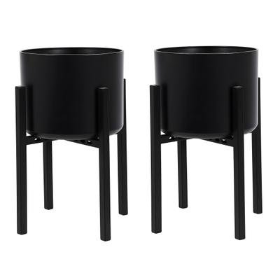 2 Peças Suporte para Vasos de Plantas 8-16 polegadas Suporte para Flores de Quatro Pernas com Vaso de Flores de Ferro de 12 polegadas Suporte de Chão de Ferro para Flores Suporte de Plantas Estilo Nórdico