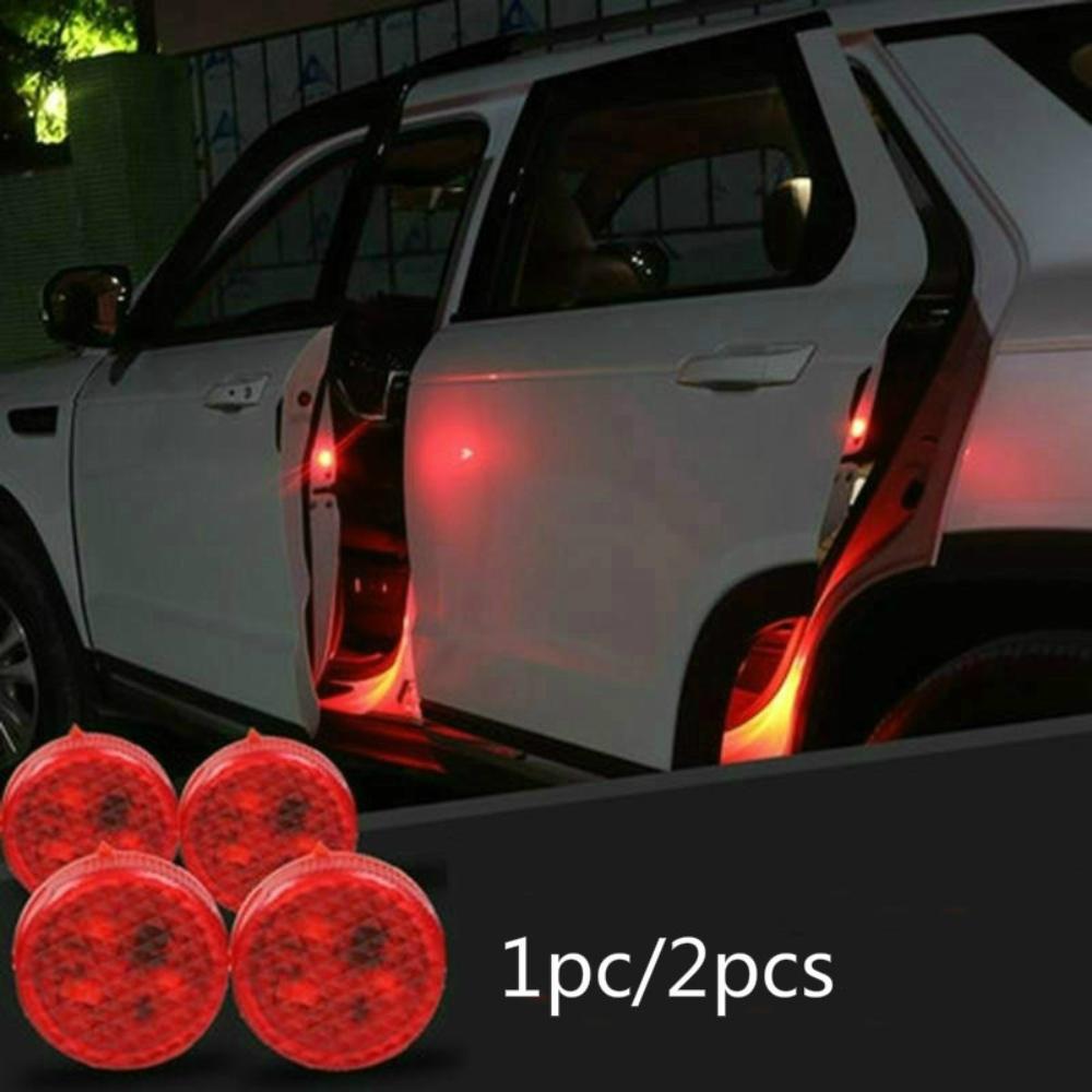 

New 2PCS Car Door Light Warning Light Anti Collision Flash Red Wireless Alarm Lamp Strobe Light Turn Signal Parking Light