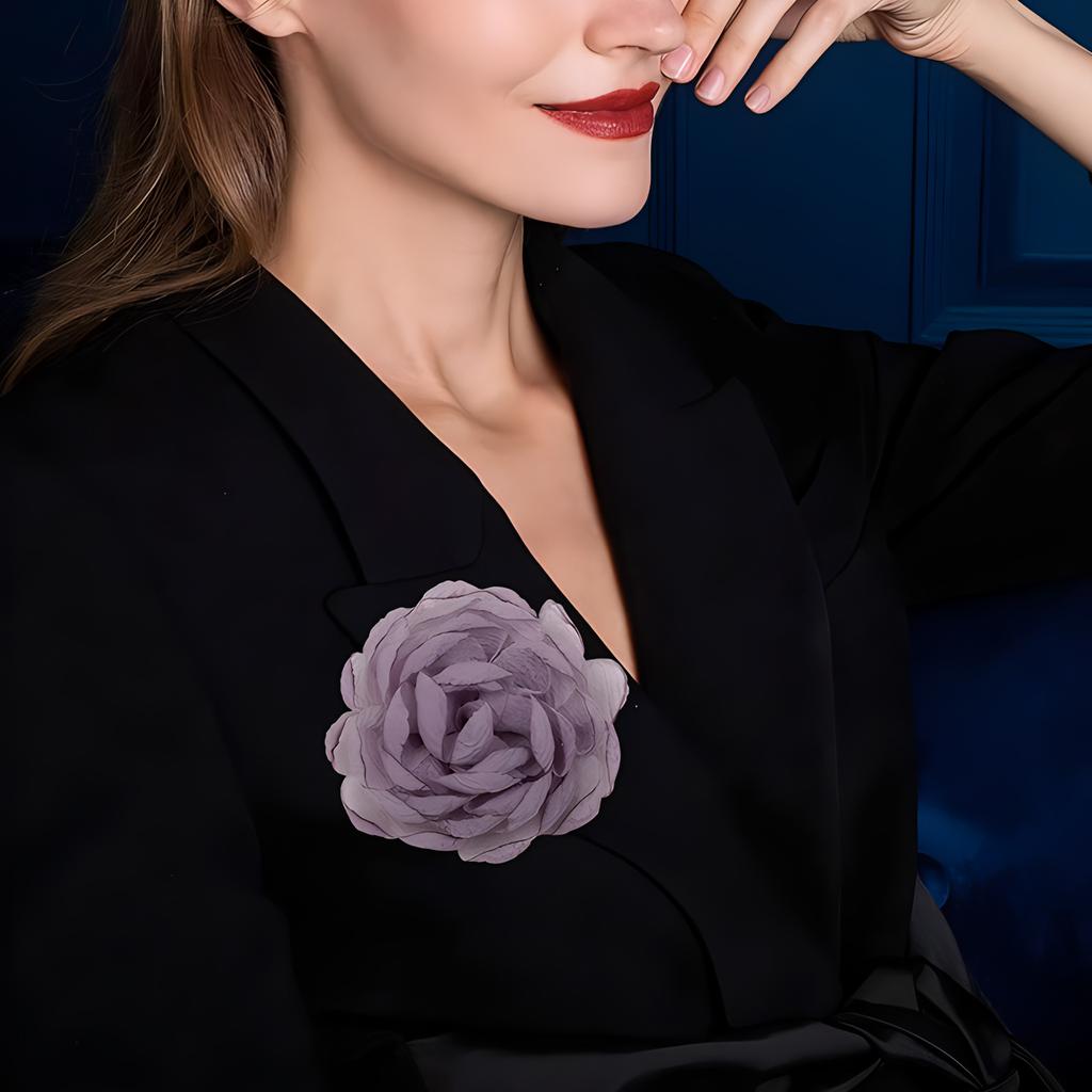 Fabric Silk Yarn Camellia Brooch Femininity Small Fragrant Style Corsage Pin Jacket Dress Accessories