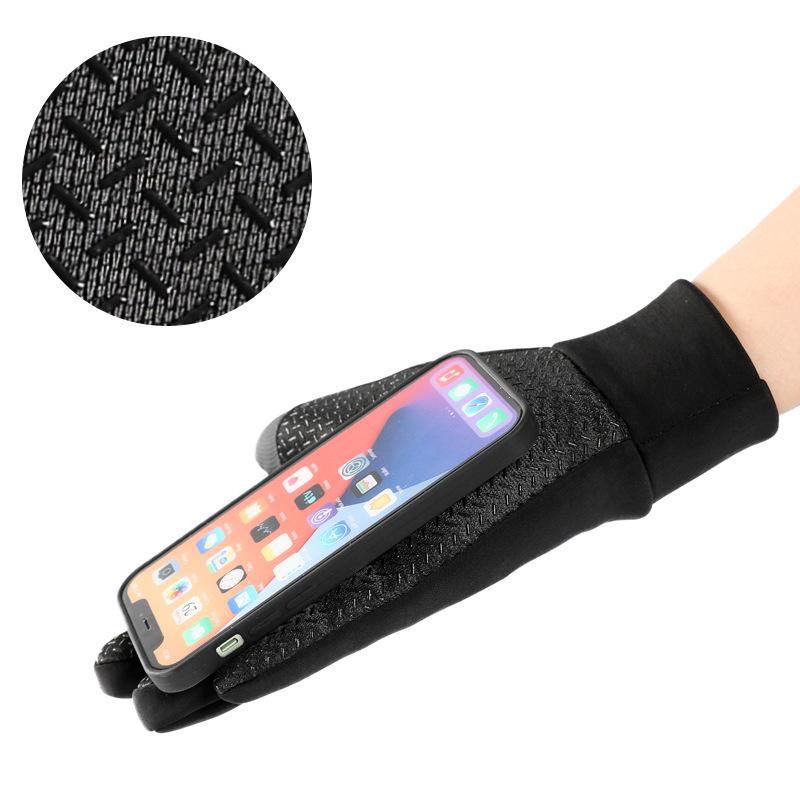 Winter Touchscreen Gloves: Full-Finger, Plus Velvet, Warm, Windproof, Non-Slip Cycling Protection for Men & Women.