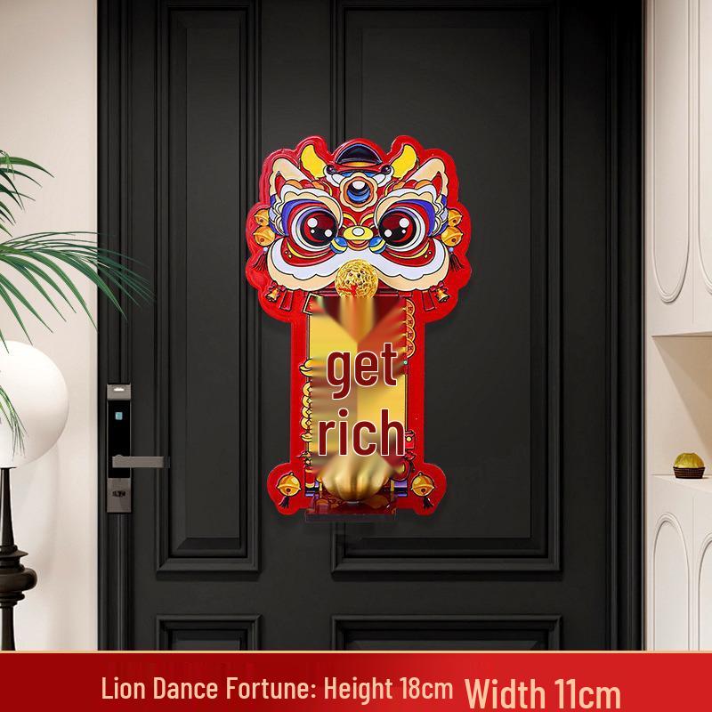 Magnetic Lion Dance Doorbell Decoration for Fortune and Celebration