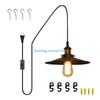 Y5GD Plug in Pendant Light Industrial Hanging Lamp Iron Dome Lights for Living Room, Kitchen, Dining Room Lighting