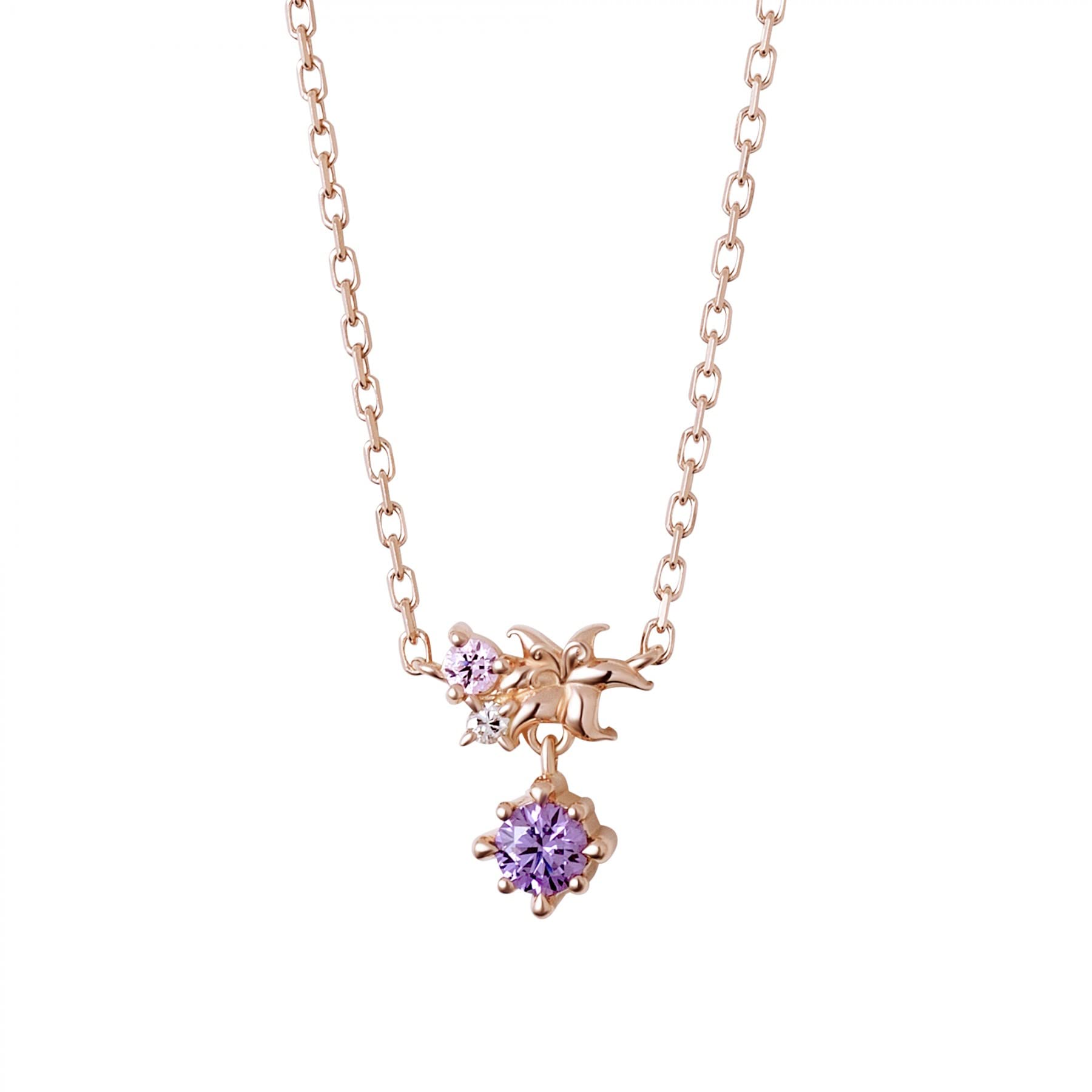 

THE KISS Disney Princess Rapunzel Diamond Original Box with Message Card DI-SN523DM [Disney Collection] Women s Necklace, 40cm,