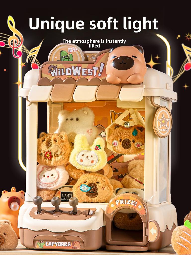 Macchina per Bambole Automatica Fai-da-te Non Tossica Gioco a Gettoni per Bambini Macchine a Gru con Pinza Mini Giocattoli da Afferrare Bambola Musicale per Regali di Natale