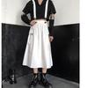 Student Gothic Long Techwear Skirts Women Grunge Punk High Waist Chain Pocket Strap Black Cargo Skirts Goth Harajuku Streetwear