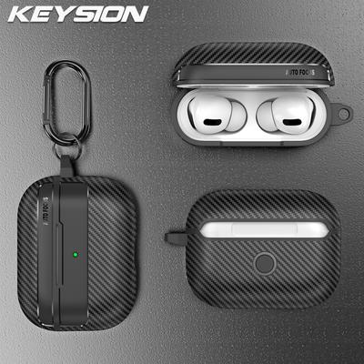 KEYSION Étui antichoc pour AirPods Pro 3 Texture fibre de carbone Silicone TPU souple Housse pour écouteurs Bluetooth pour AirPods Pro 3 2025
