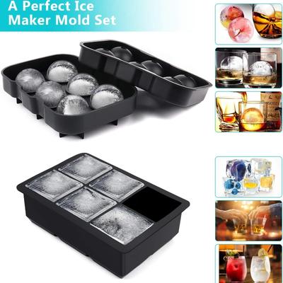 Moule à glaçons en silicone à 6 compartiments DIY pour glaçons Outils de bar de cuisine Parfait pour congélateur cocktail
