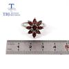 Bolaijewelry New Natural  garnet ring earrings Jewelry Set Simple fashion 925 sterling silver fine jewelry for women