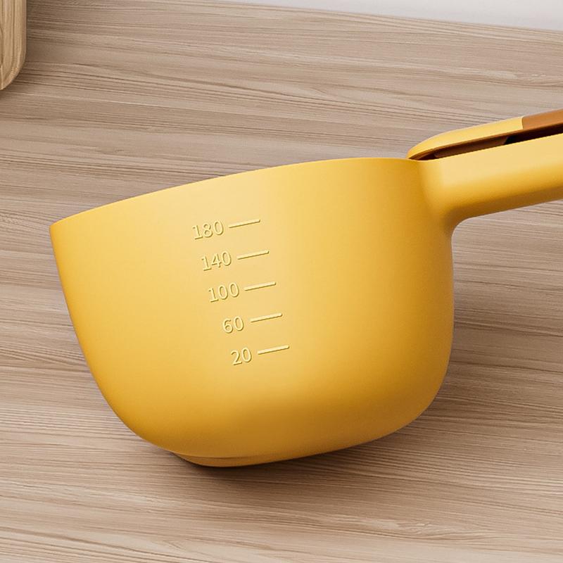 Rice Measuring Scoop Multifunctional Cat Dog Pet Food Feeding Spoon With Sealing Clip Household Plastic Kitchen Measuring Spoon