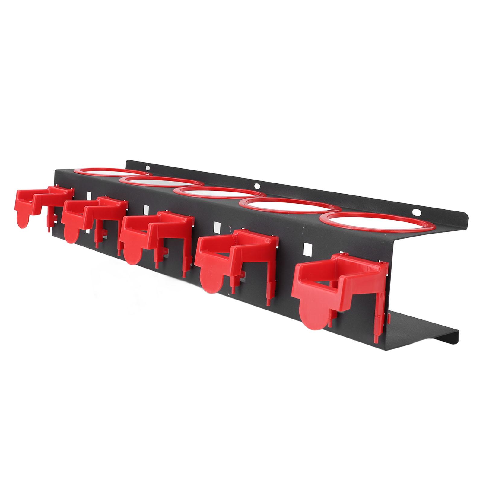 

Настенная стойка для хранения бутылок с распылителем, органайзер для бутылок для гаража с 5 пластиковыми подвесными крючками