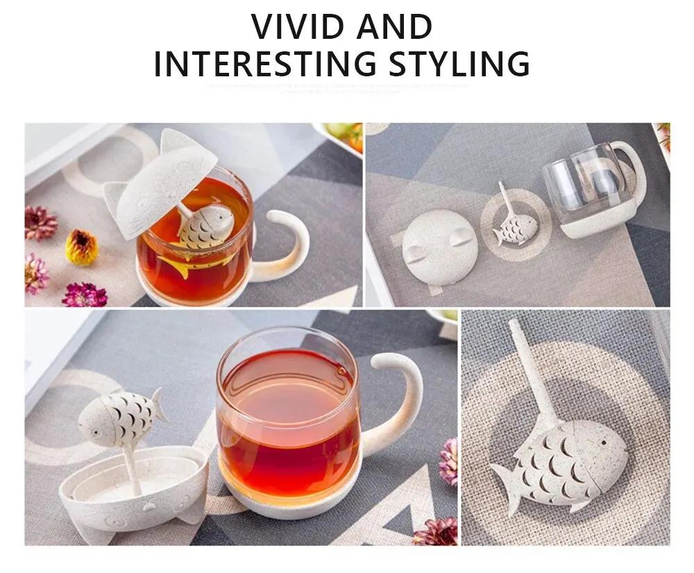 1 stück 250 ml Kreative Glastasse Niedliche Katze Glastasse Teetasse Mit Fisch-ei Sieb Filter Home Offices Küche Drinkware Teegeschirr