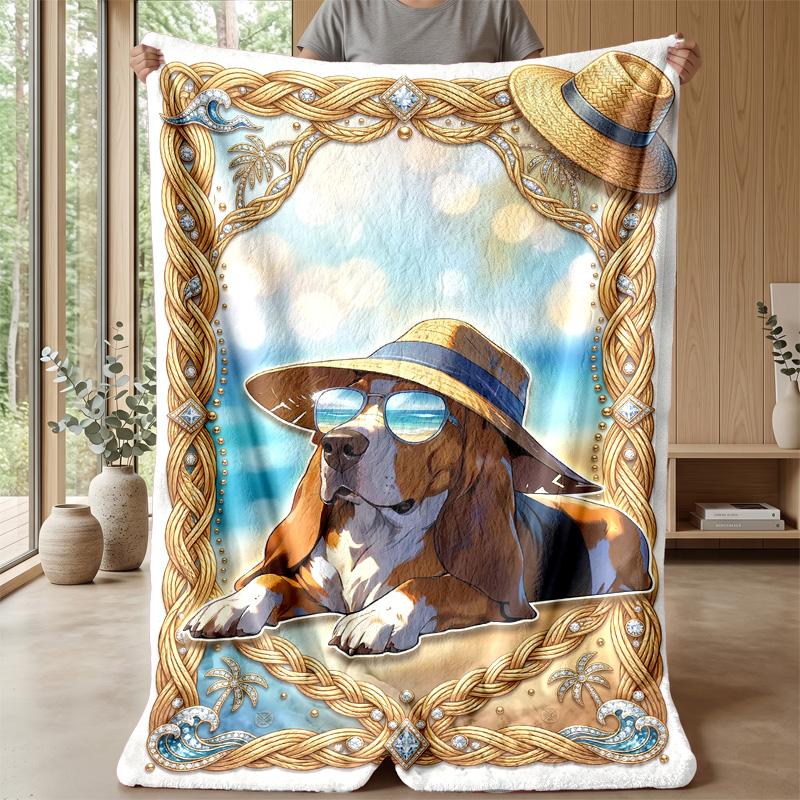 Starry Night with Wolf Theme Blanket Lightweight Warm Flannel Blanket Decorative Throw Blanket for Home Decoration