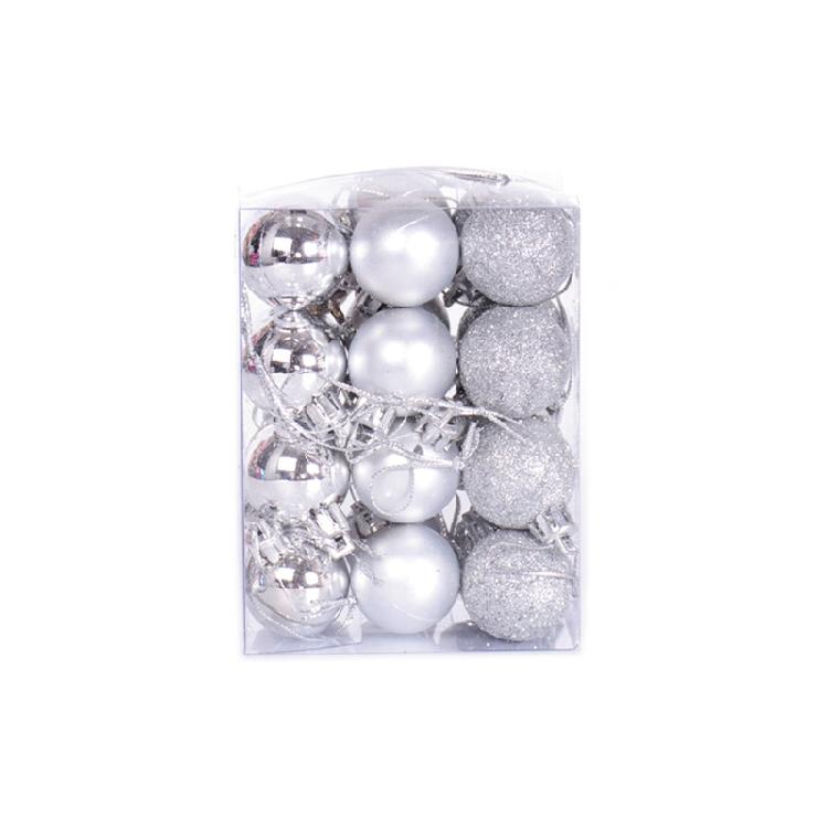 24 Pcs/Set Decorative Xmas Bauble Delicate Balls Decorations Xmas Tree Pendants