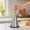 Vertical Cone Cheese Grater, Food Grade Stainless Steel Shredder for Parmesan, Wood Handle Vegetable Fruit Planer
