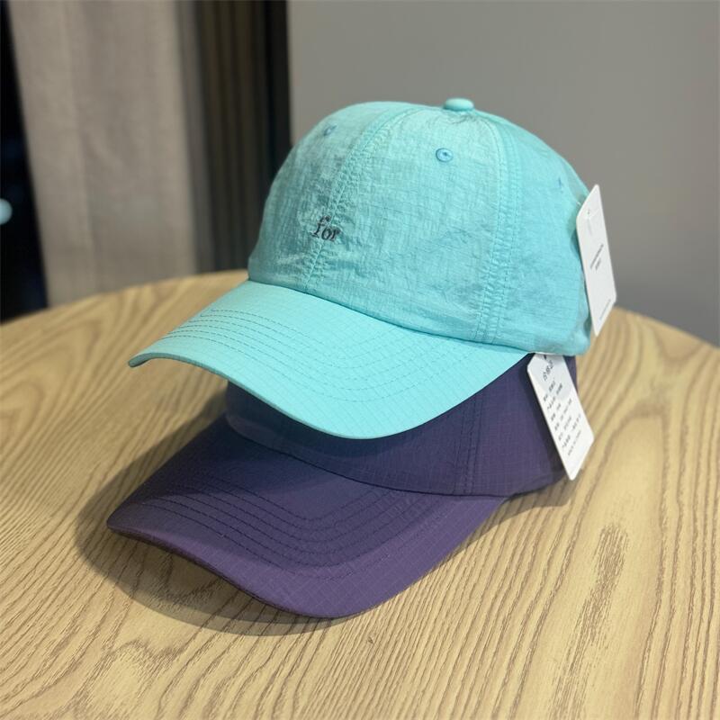 Simple Small Letter Embroidery Quick-drying Light and Thin Sunscreen Cap Women's Summer Outdoor Travel Sun Hat Men