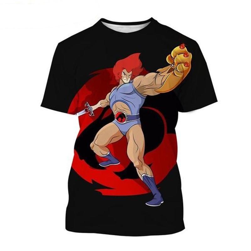 Camisetas de anime Thundercats con estampado 3D para hombre y mujer, camisetas de manga corta de gran tamaño con cuello redondo a la moda, camisetas para niños, ropa para hombre