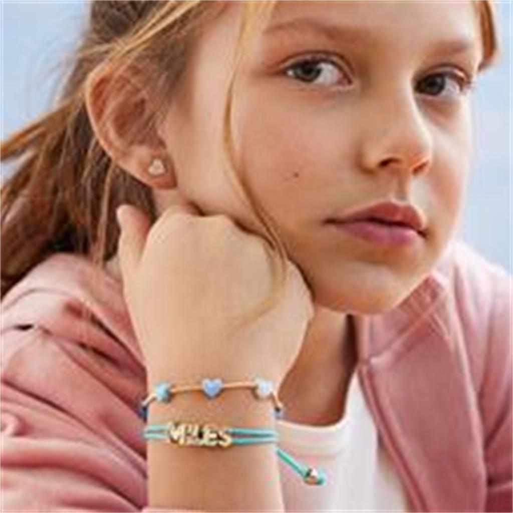 Valentine's Day children's colorful heart gradient bracelet ins fashionable and cute plated with real gold