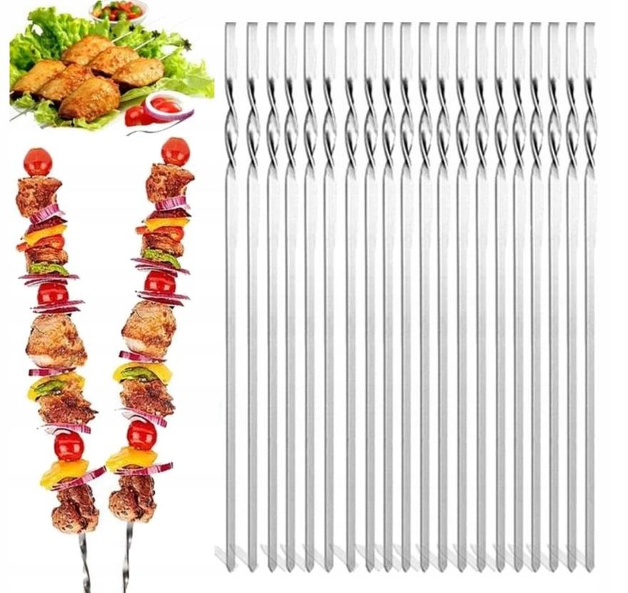 Skewers For Meat Skewers 32Cm Grill Stainless Steel 20Pcs