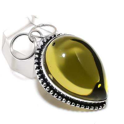 Natural Green Amethyst Gemstone 925 Sterling Silver Jewelry Pendant 1.93" K5K35